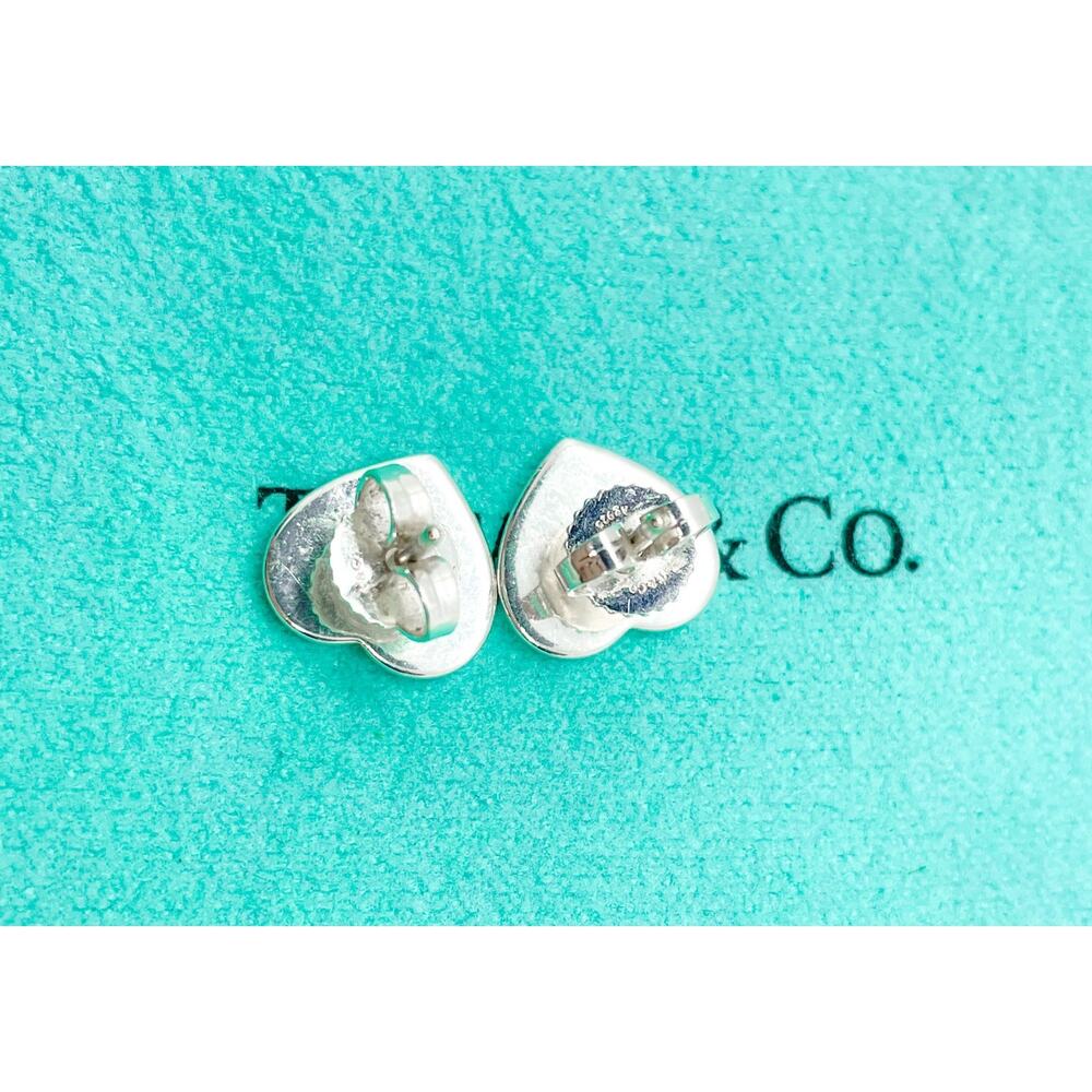 Tiffany & Co. Return to Tiffany Mini Heart Diamond Sterling Silver Stud Earrings - Picture 5 of 14